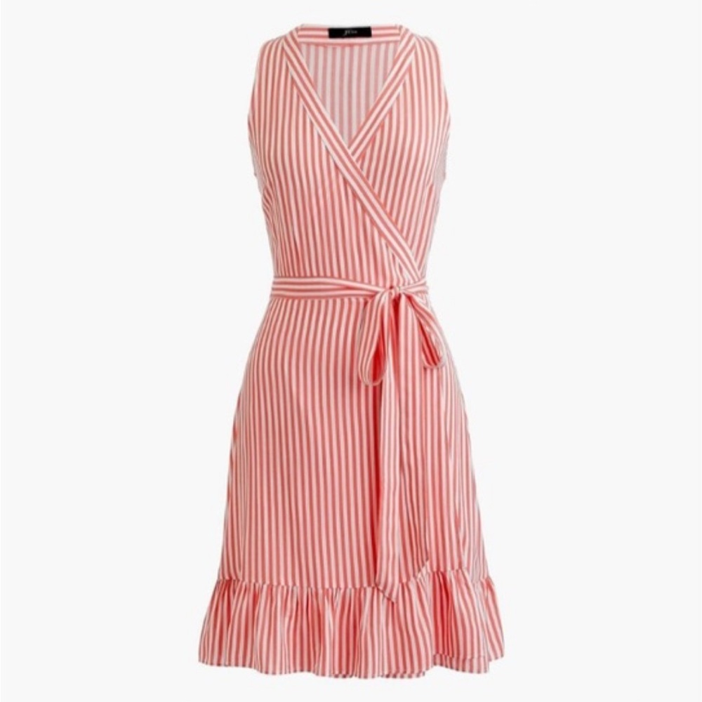 J.Crew Coral Striped Beach Wrap Dress – Size XS
